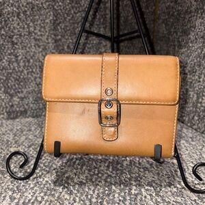Vintage Coach Soho Buckle Bifold Brown Leather Wallet with Zip Coin Purse